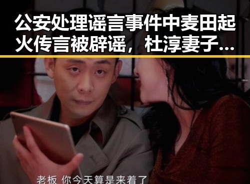 公安处理谣言事件中麦田起火传言被辟谣，杜淳妻子突切了一片肺引发关注